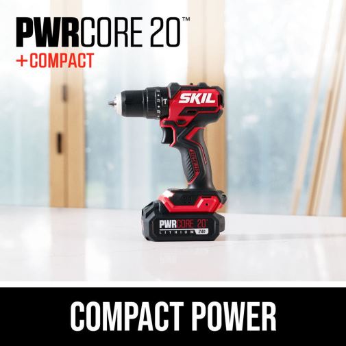 Tools SKIL PWR CORE 20 Brushless 20V 1/2 IN. Compact Hammer Drill Kit 42Z8B12