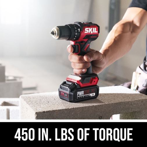 Tools SKIL PWR CORE 20 Brushless 20V 1/2 IN. Compact Hammer Drill Kit 42Z8B12