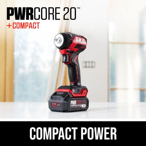 Tools SKIL PWR CORE 20 Brushless 20V 3/8 IN. Compact Impact Wrench Kit 42Z8B15