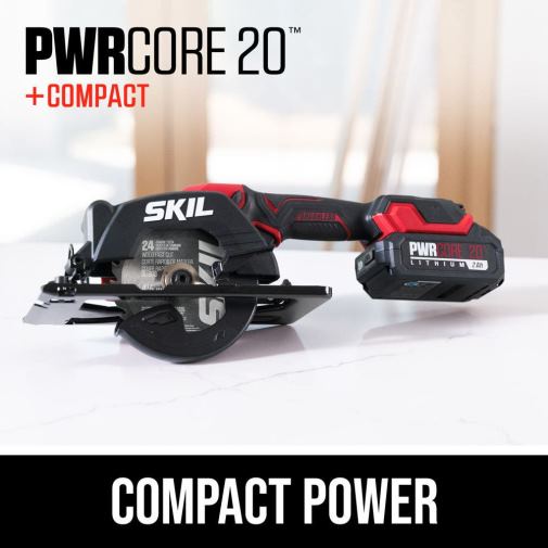 Saws SKIL PWR CORE 20 Brushless 20V 4-1/2 IN. Compact Circular Saw Kit 42Z8B11