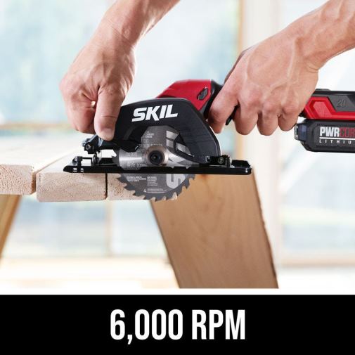 Saws SKIL PWR CORE 20 Brushless 20V 4-1/2 IN. Compact Circular Saw Kit 42Z8B11