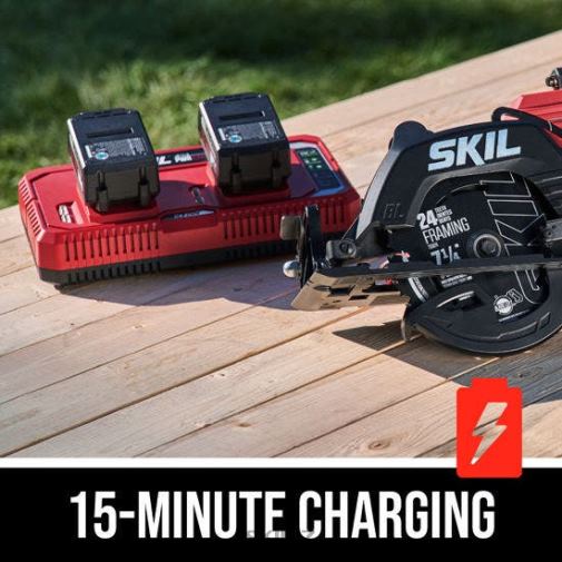 Saws SKIL PWR CORE 20 XP Brushless 2 x 20V 7-1/4 IN. Rear Handle Circular Saw 42Z8B29